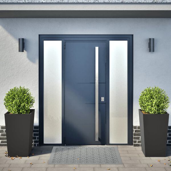 vidaXL Vaso/floreira de jardim 2 pcs 45x45x75 cm a&ccedil;o preto