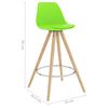 vidaXL Bancos de bar 4 pcs PP e madeira de faia maciça verde