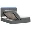 vidaXL Cama de Armazenamento LED com Colch&atilde;o Cinzento-Escuro