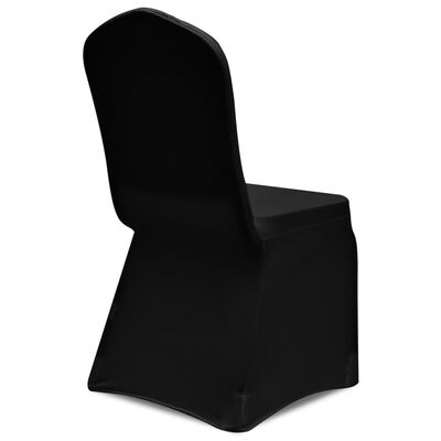 Capa de cadeira, elástica em preto, 50 peças