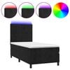 vidaXL Cama box spring c/ colch&atilde;o/LED 80x200 cm veludo preto
