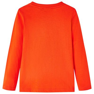 T-shirt de manga comprida para criança laranja brilhante 92