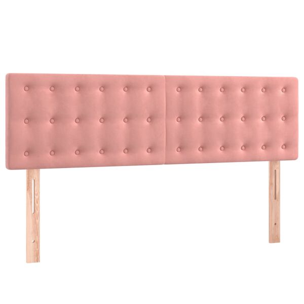 vidaXL Cabeceiras rosa 144x5x78/88 cm veludo