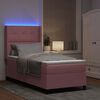 vidaXL Cama Box com colch&atilde;o com led Rosa 100 x 200 cm Veludo