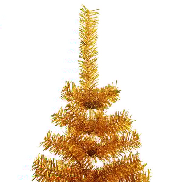 vidaXL Árvore de Natal artificial com suporte 210 cm PET dourado