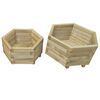 vidaXL Conjunto canteiro elevado de jardim 2 pcs pinho impregnado