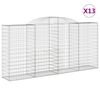 vidaXL Cestos gabi&atilde;o arqueados 13 pcs 300x50x140/160 cm