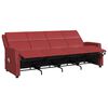 vidaXL Poltrona massagens 4 lug. reclinável couro art. vermelho tinto