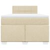 vidaXL Cama boxspring com colch&atilde;o 120x190 cm tecido cor creme