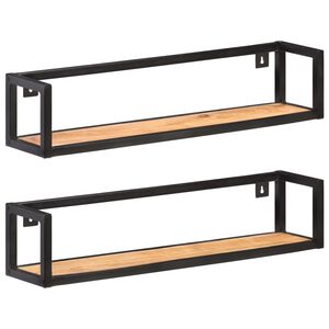 vidaXL Prateleiras parede 2 pcs 80 cm madeira de ac&aacute;cia maci&ccedil;a
