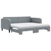 vidaXL Sof&aacute;-cama c/ gavet&atilde;o e colch&otilde;es 90x200 cm tecido cinzento-claro