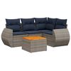vidaXL Conjunto de sof&aacute; de jardim de 5 pe&ccedil;as com almofadas em rattan sint&eacute;tico cinza
