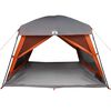 vidaXL Tenda familiar estilo cabana 6 pessoas imperm. cinza/laranja