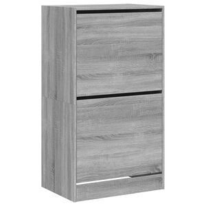 vidaXL Sapateira c/ 2 gavetas articuladas 60x42x108 cm cinzento sonoma