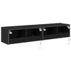 vidaXL Arm&aacute;rio de TV de Parede 2 pcs Carvalho Preto 80 x 35 x 31 cm
