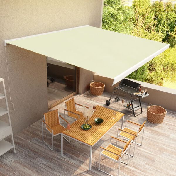vidaXL Toldo manual com caixa 500x300 cm creme