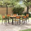 vidaXL Conjunto de Jantar para Jardim 7 pcs Preto