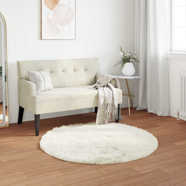 vidaXL Tapete Sint&eacute;tico de Pele de Ovelha Tafalla Branco &Oslash; 80 cm