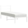 vidaXL Estrutura de cama com cabeceira 80x200 cm metal branco