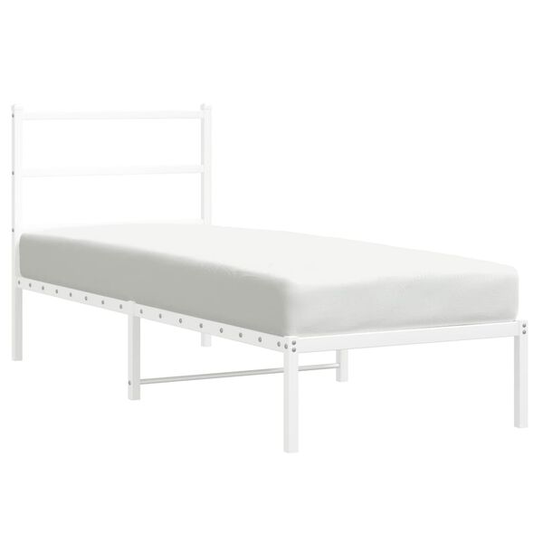 vidaXL Estrutura de cama com cabeceira 80x200 cm metal branco