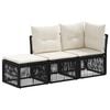 vidaXL Conjunto de Sof&aacute; de Jardim 3 unid. 3-N&uacute;mero de lugares Preto