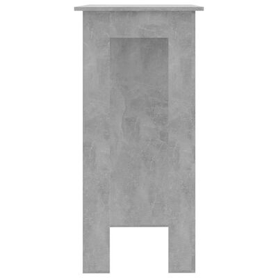 vidaXL Mesa bar c/ prateleiras contrapl. 102x50x103,5 cm cinza-cimento