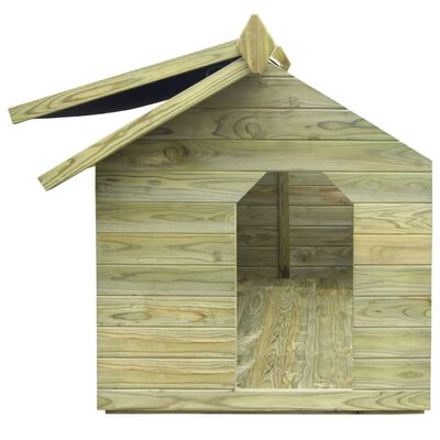 vidaXL Casota para cão com telhado de abrir pinho impregnado