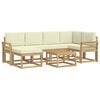 vidaXL Conjunto de Sof&aacute;s para Exterior 7 unid. Branco e Creme