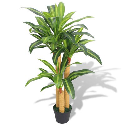 vidaXL Planta dracena artificial com vaso 100 cm verde