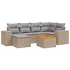 vidaXL 7 pcs conjunto de sof&aacute;s p/ jardim com almofad&otilde;es vime PE bege