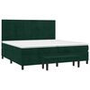 vidaXL Cama com molas/colch&atilde;o 200x200 cm veludo verde-escuro