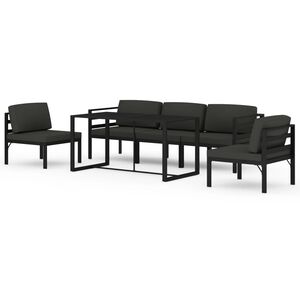 vidaXL 6 pcs conjunto lounge jardim com almofad&otilde;es alum&iacute;nio antracite