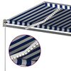 vidaXL Toldo autom&aacute;tico LED e sensor de vento 400x350 cm azul e branco