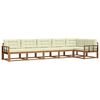 vidaXL Conjunto de Sof&aacute;s para Exterior 6 pcs Natural e Creme