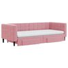 vidaXL Sofá-cama com gavetão e gavetas 90x200 cm veludo rosa