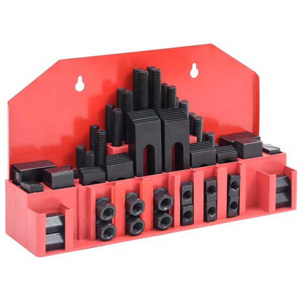 vidaXL 58 pcs conjunto de fixa&ccedil;&atilde;o a&ccedil;o ranhura em T M14