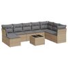vidaXL 9 pcs conjunto de sof&aacute;s p/ jardim com almofad&otilde;es vime PE bege