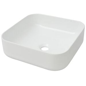 vidaXL Lavat&oacute;rio quadrado branco cer&acirc;mica 39x39x13,5 cm