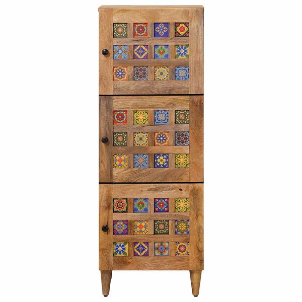 vidaXL Buff&ecirc; Natural 40 x 33 x 110 cm Madeira de manga maci&ccedil;a