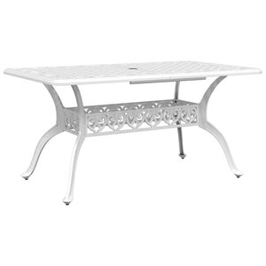 vidaXL Mesa de jardim 150x90x72 cm alum&iacute;nio fundido branco
