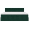 vidaXL Estrutura de cama otomana com colch&atilde;o 180x200 cm verde escuro