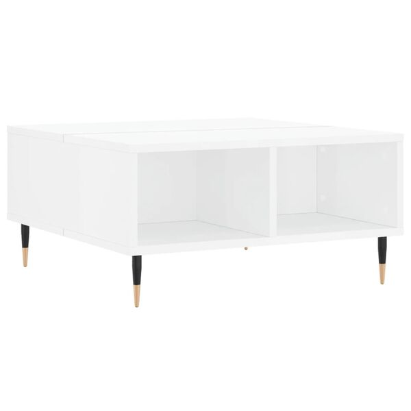 vidaXL Mesa de centro 60x60x30 cm derivados madeira branco brilhante