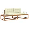 vidaXL Conjunto de Sof&aacute;s para Exterior 2 Pe&ccedil;a Natural e Creme