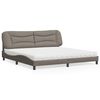 vidaXL Cama com colch&atilde;o Hvar 200x200 cm tecido cinzento-acastanhado