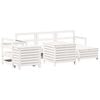 vidaXL 7 pcs conjunto de sof&aacute;s para jardim pinho maci&ccedil;o branco