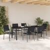 vidaXL Conjunto de Jantar para Jardim 7 pcs Preto Rattan de PE