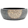 vidaXL Lavat&oacute;rio de bancada redondo &Phi;41x14 cm cer&acirc;mica preto/castanho