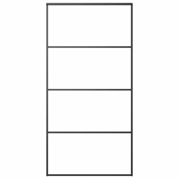 vidaXL Porta deslizante vidro ESG fosco e alumínio 102,5x205 cm preto