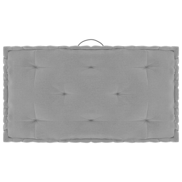 vidaXL Almofad&otilde;es para sof&aacute; de paletes 4 pcs algod&atilde;o cinzento