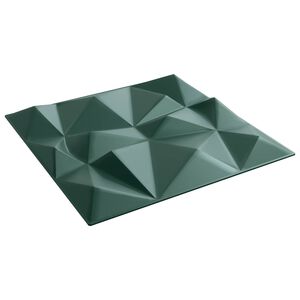 vidaXL Pain&eacute;is de parede 12 unid. 50 x 50 cm Verde Diamante Espuma XPS